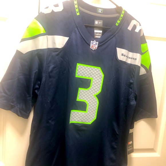 Nike Onfield NFL Seattle Seahawks #3 Wilson Men’s Blue Silver Jersey Size XL - Picture 1 of 11
